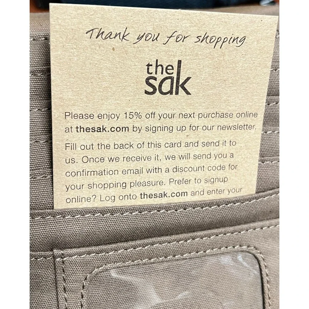 NWT $129 The Sak Taupe 100% Leather Crossbody Purse Parker Bag iPad Friendly